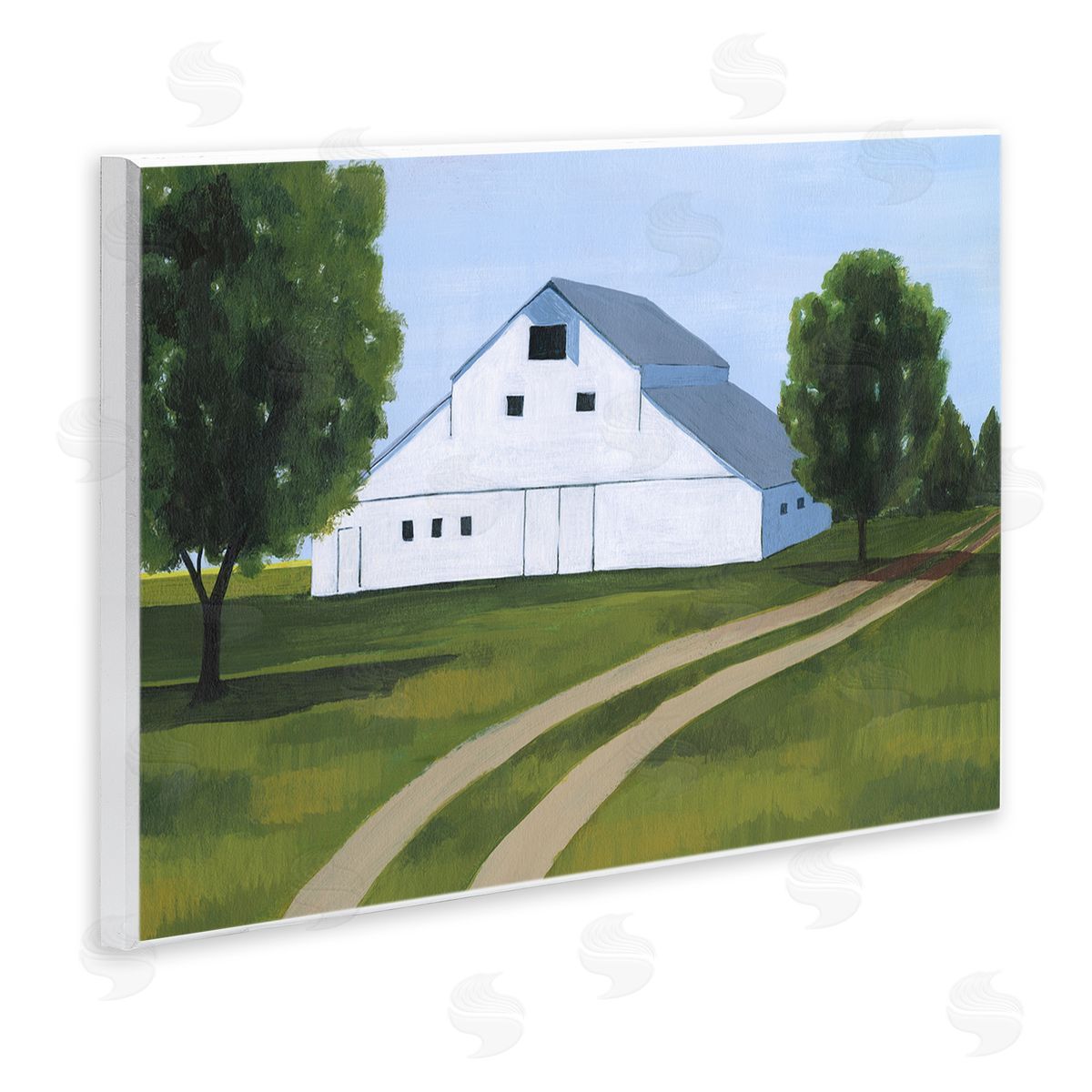 Country Fields & Barn Wood Plaque Wall Art, Home Decor by Grace Popp