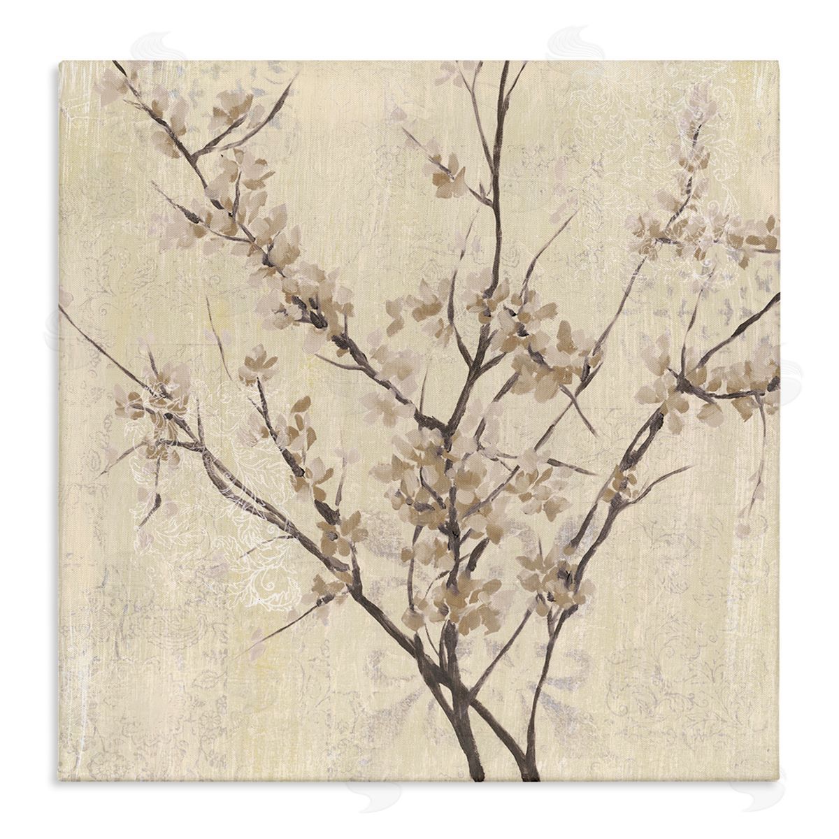 Sepia Branches And Leaves Canvas Wall Art, Home Decor by Jennifer Goldberger