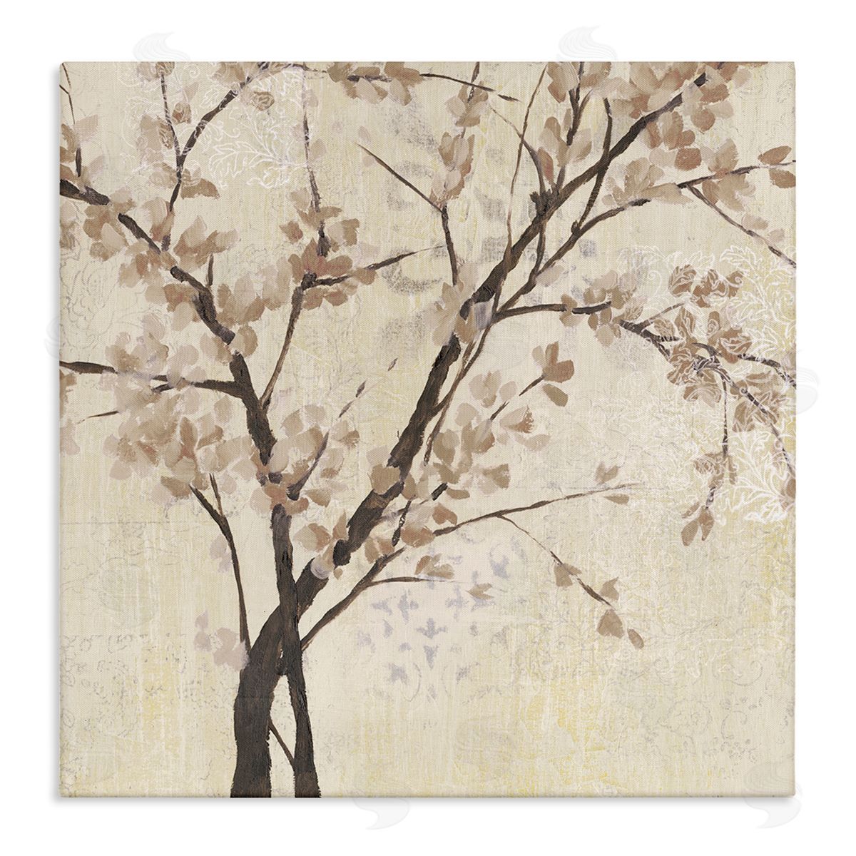 Branches And Leaves Sepia Canvas Wall Art, Home Decor by Jennifer Goldberger