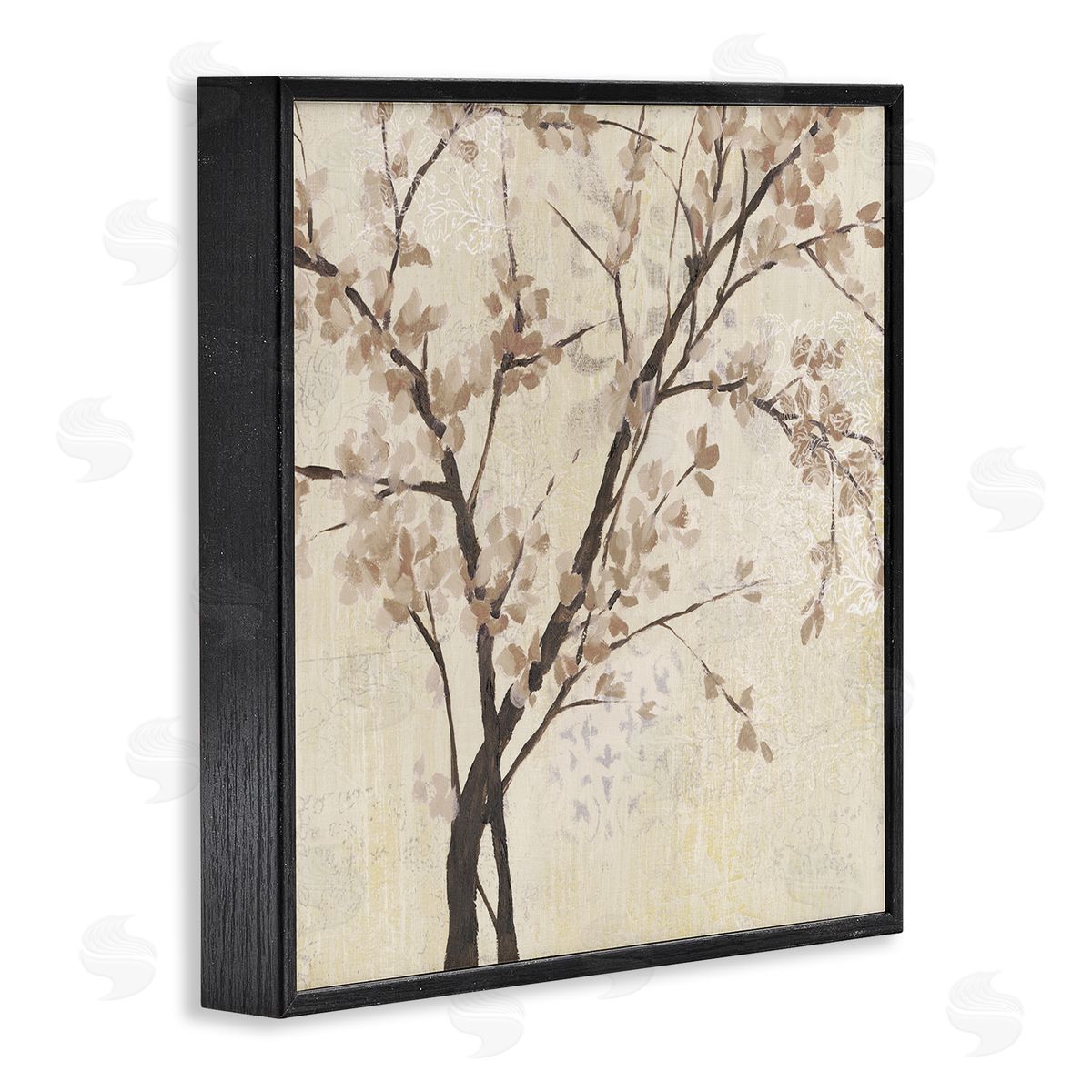 Branches And Leaves Sepia Black Frame Print Wall Art, Home Decor by Jennifer Goldberger