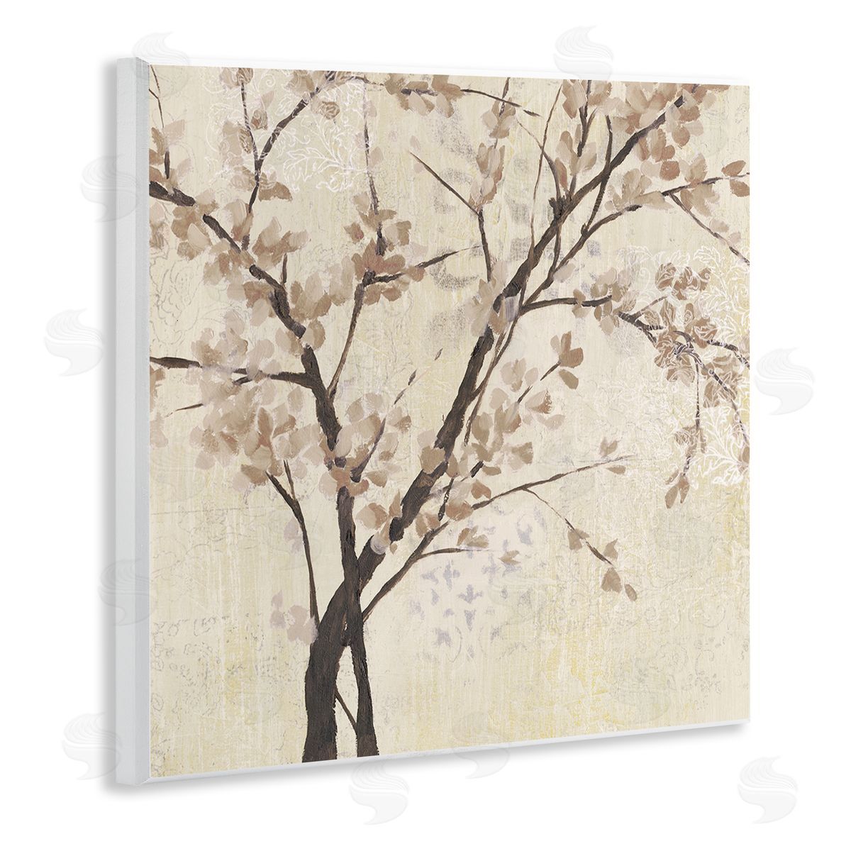 Branches And Leaves Sepia Wood Plaque Wall Art, Home Decor by Jennifer Goldberger