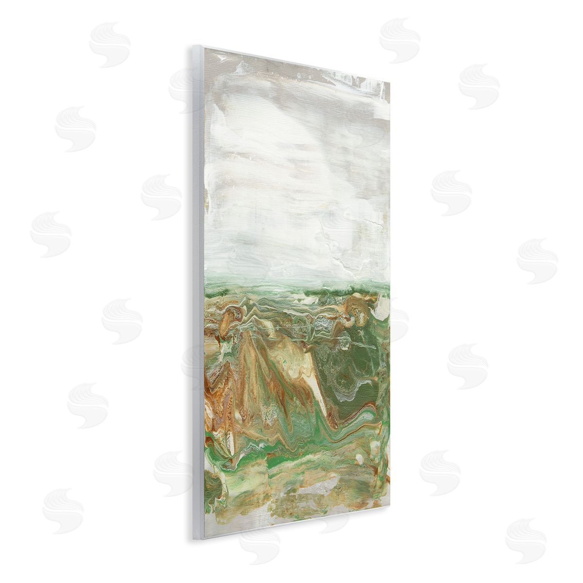 Abstract Paint Fluid Brown Green Wood Plaque Wall Art, Home Decor by Lila Bramma