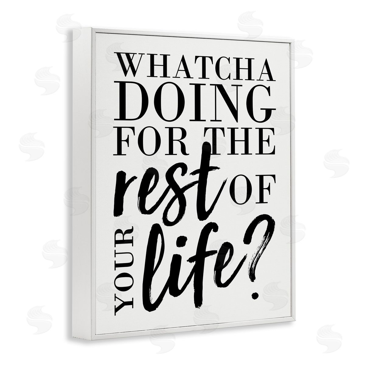 Watcha Doing Inspirational White Frame Print Wall Art, Home Decor by Erica Billups
