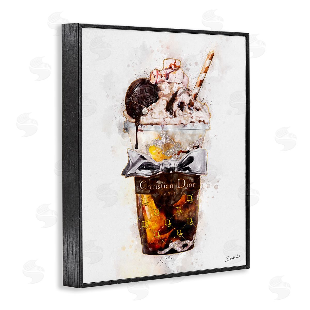 Fashion Brand Dessert Cup Black Frame Print Wall Art, Home Decor by Ziwei Li