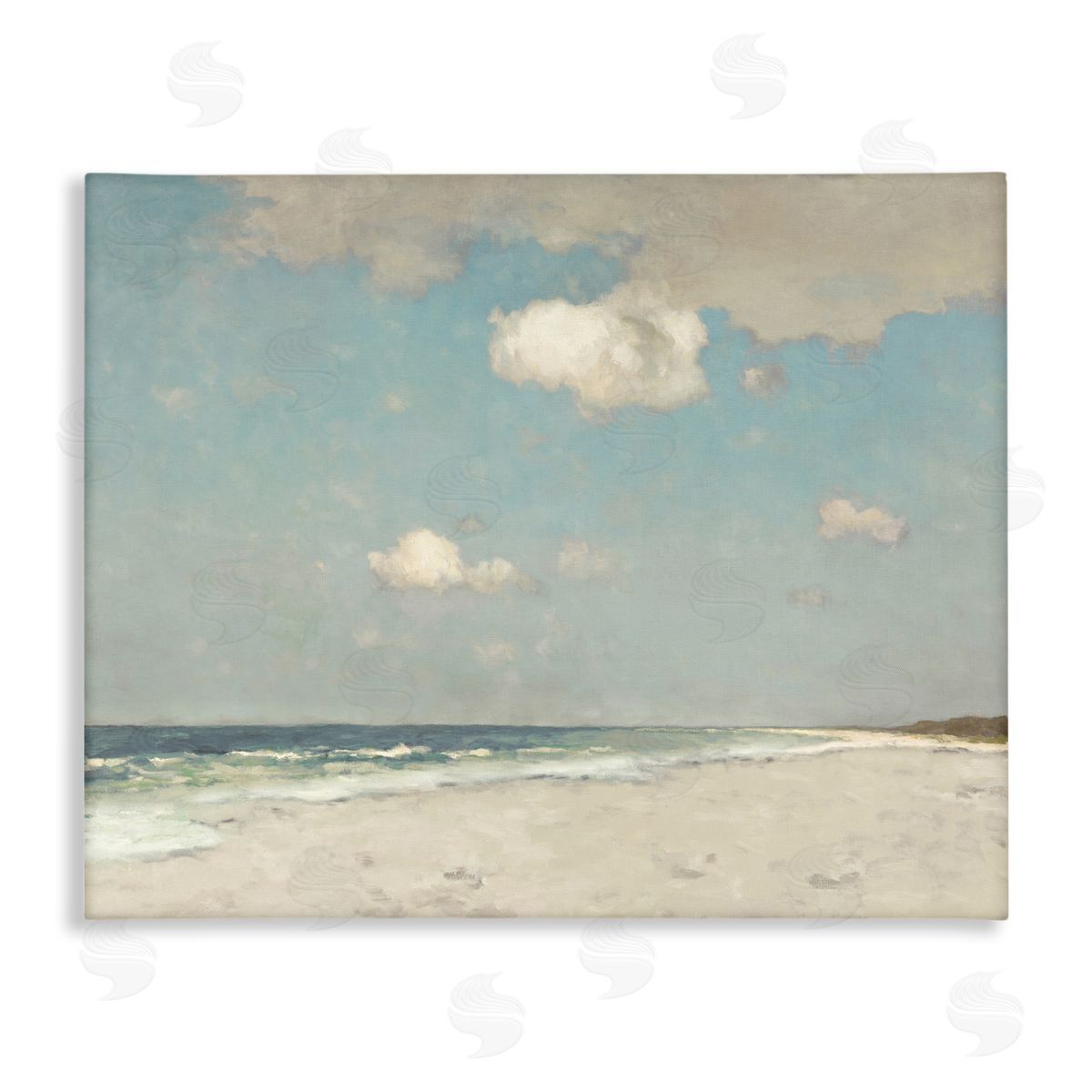 Beach Landscape Neutral Blue Canvas Wall Art, Home Decor by Christy McKee