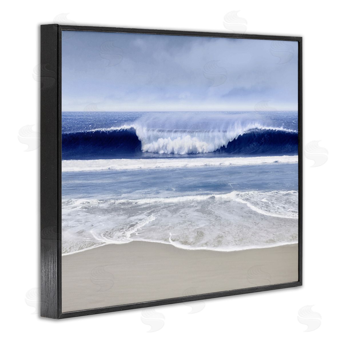 Beach Cresting Wave Photograph Black Frame Print Wall Art, Home Decor by Devon Davis