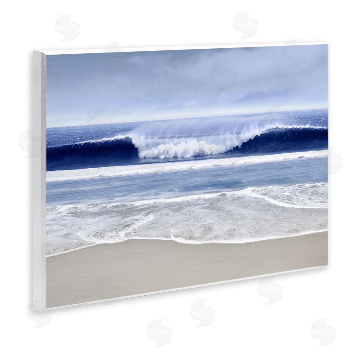 Beach Cresting Wave Photograph Wood Plaque Wall Art, Home Decor by Devon Davis