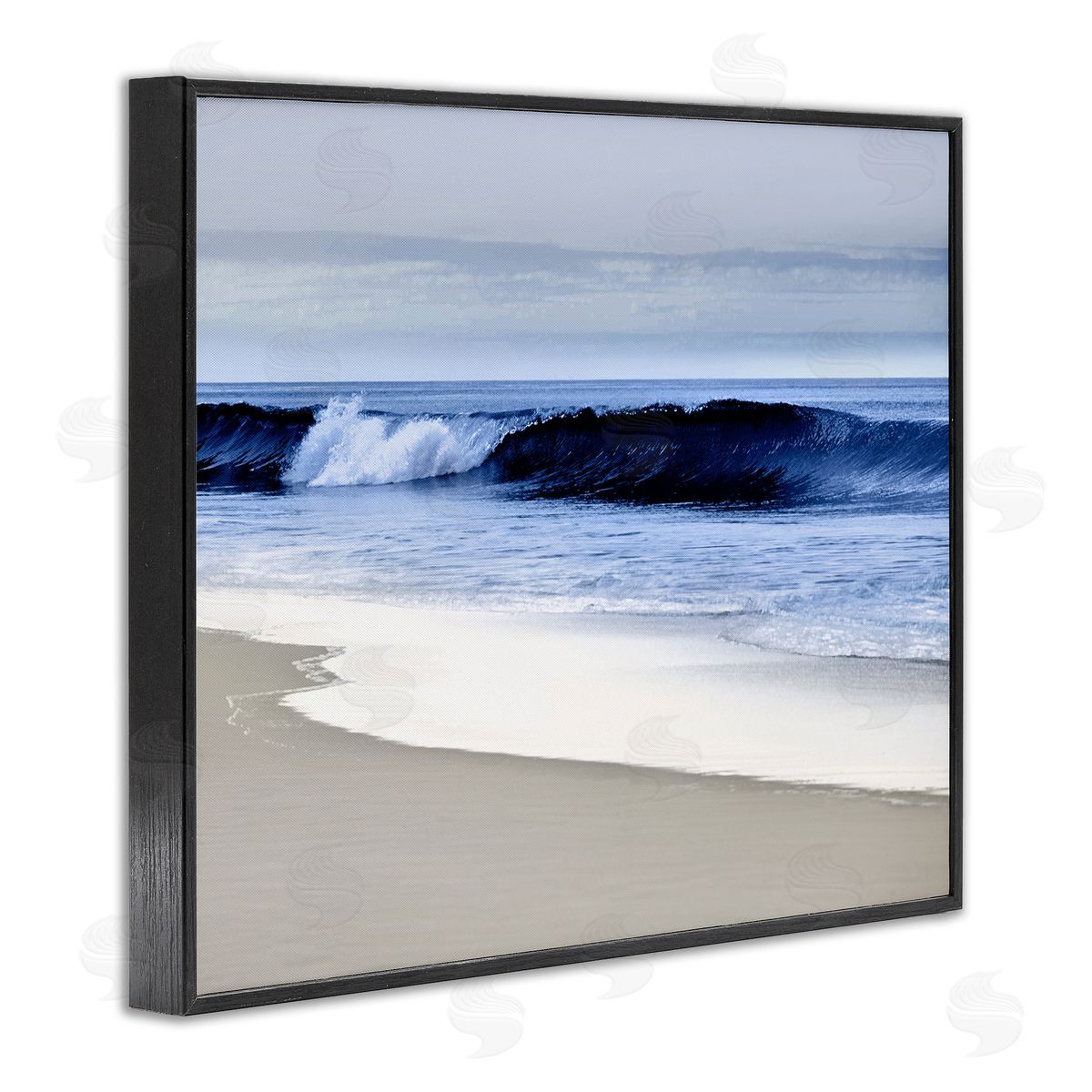 Beach Waves On Sand Photograph Black Frame Print Wall Art, Home Decor by Devon Davis