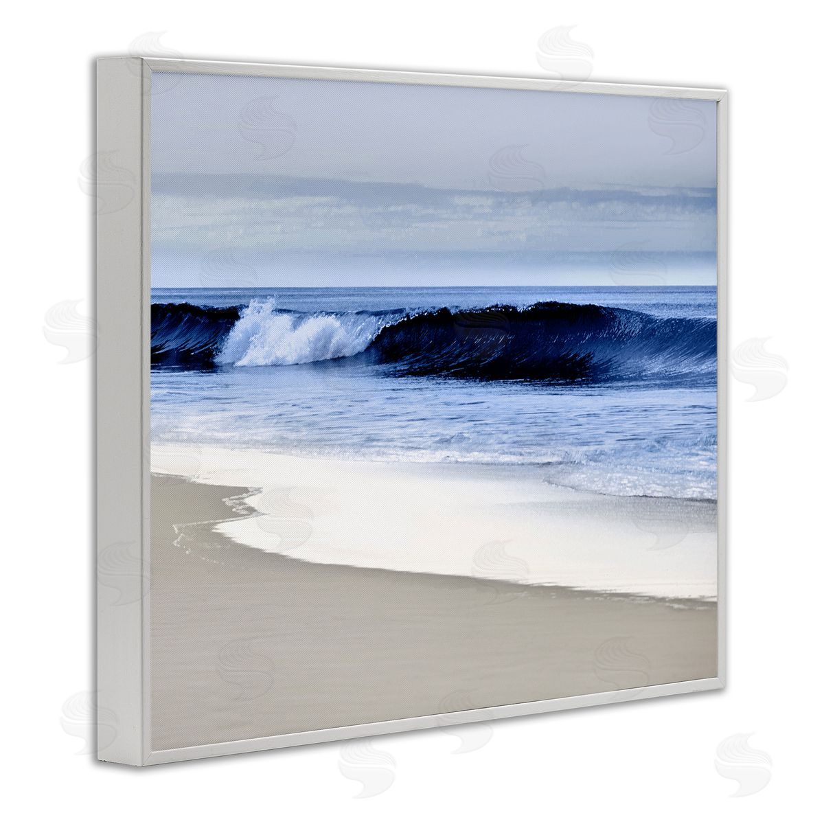Beach Waves On Sand Photograph White Frame Print Wall Art, Home Decor by Devon Davis
