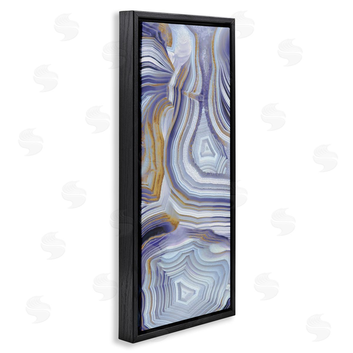 Agate Crystal Pattern Abstract Black Floating Frame Canvas Wall Art, Home Decor by Danielle Carson