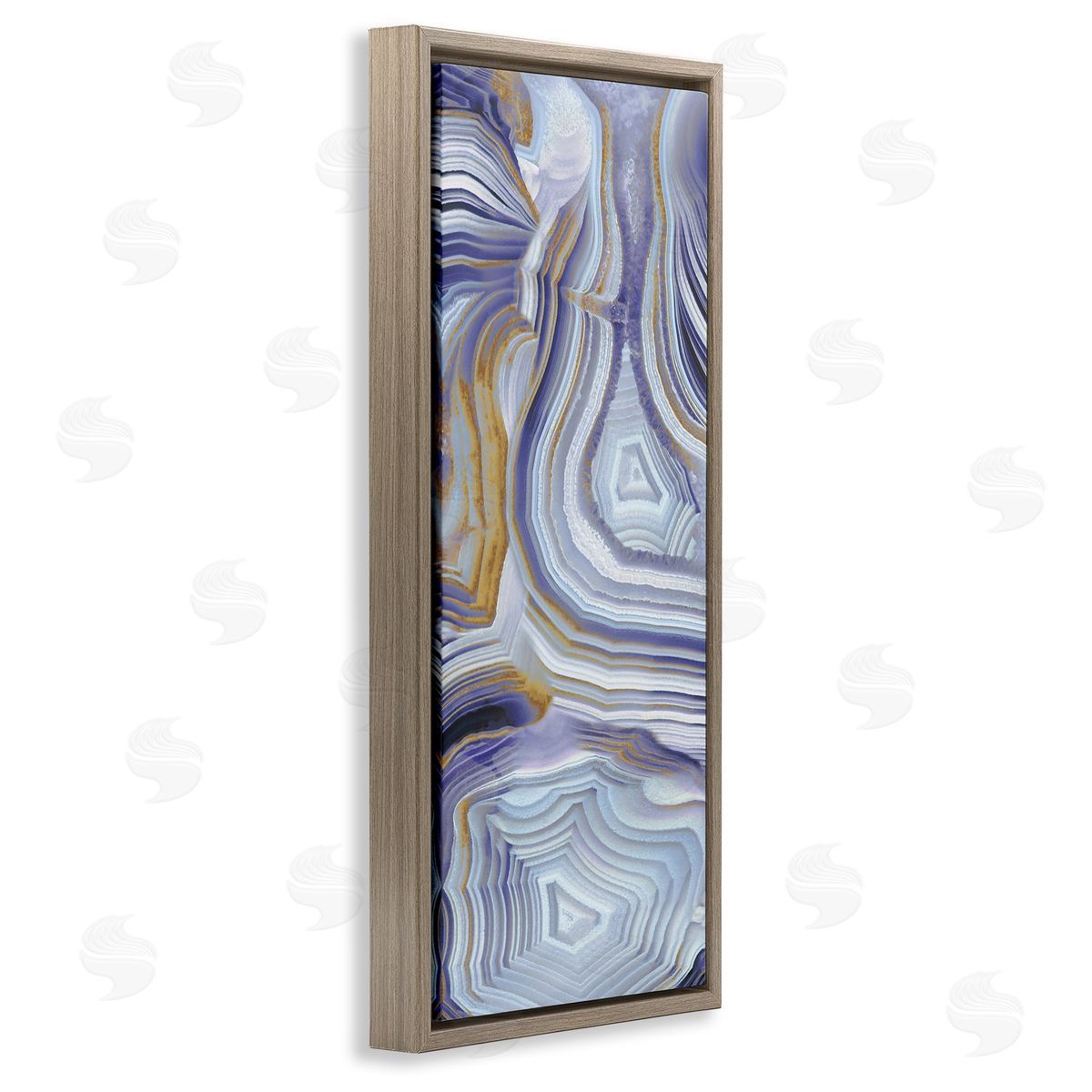 Agate Crystal Pattern Abstract Brown Floating Frame Canvas Wall Art, Home Decor by Danielle Carson