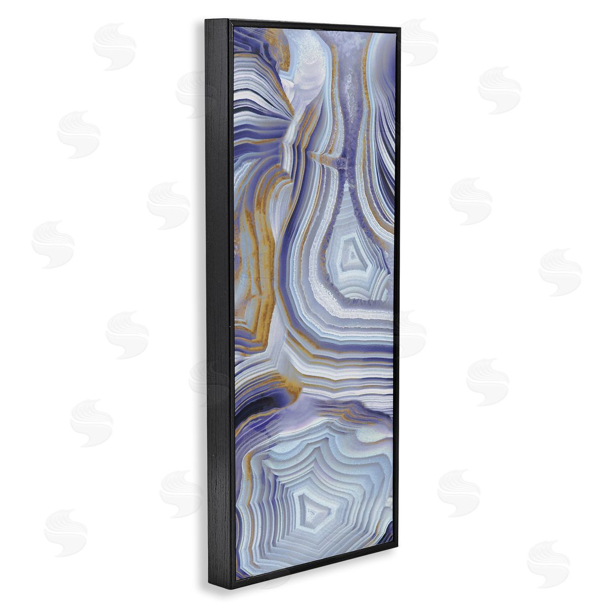 Agate Crystal Pattern Abstract Black Frame Print Wall Art, Home Decor by Danielle Carson