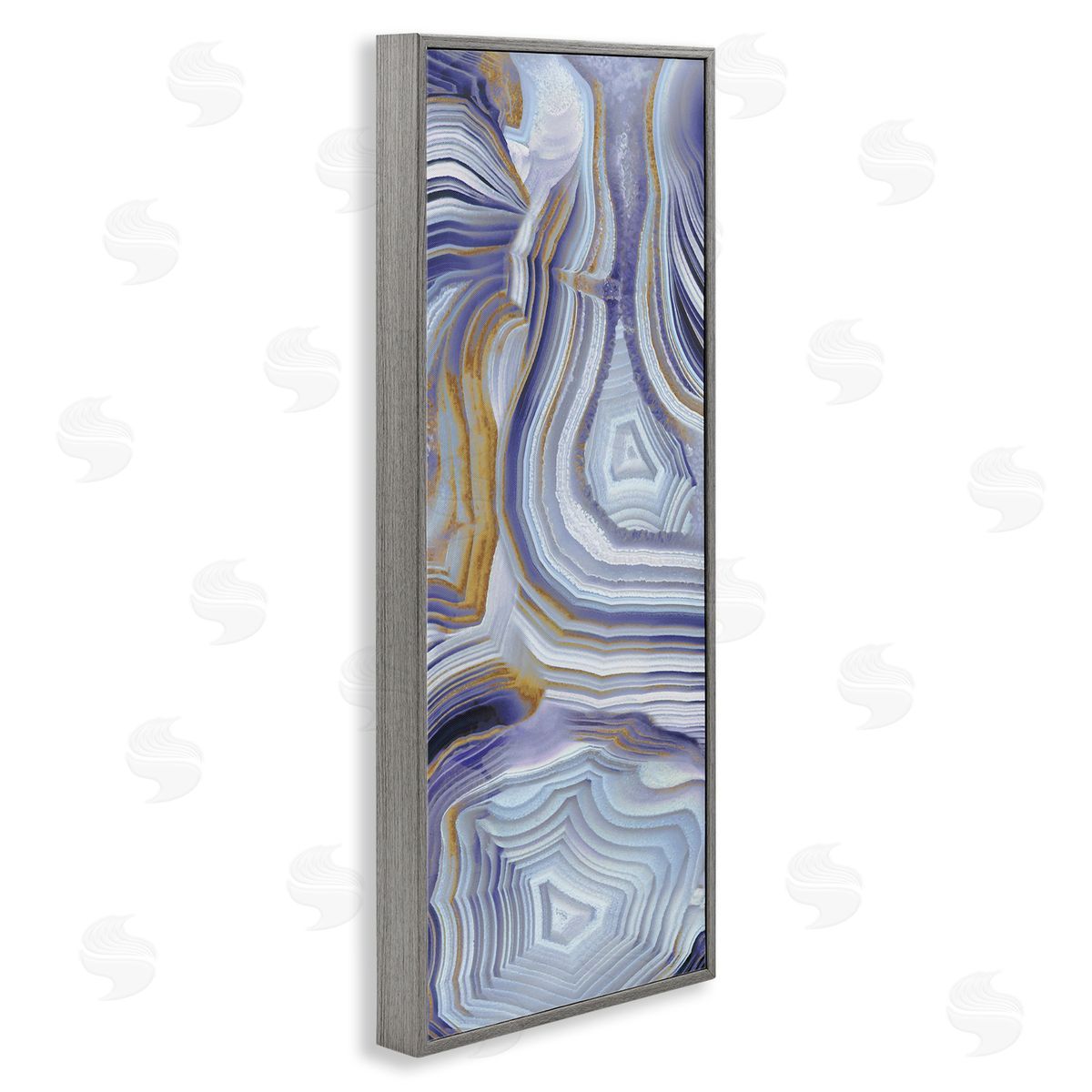 Agate Crystal Pattern Abstract Grey Frame Print Wall Art, Home Decor by Danielle Carson