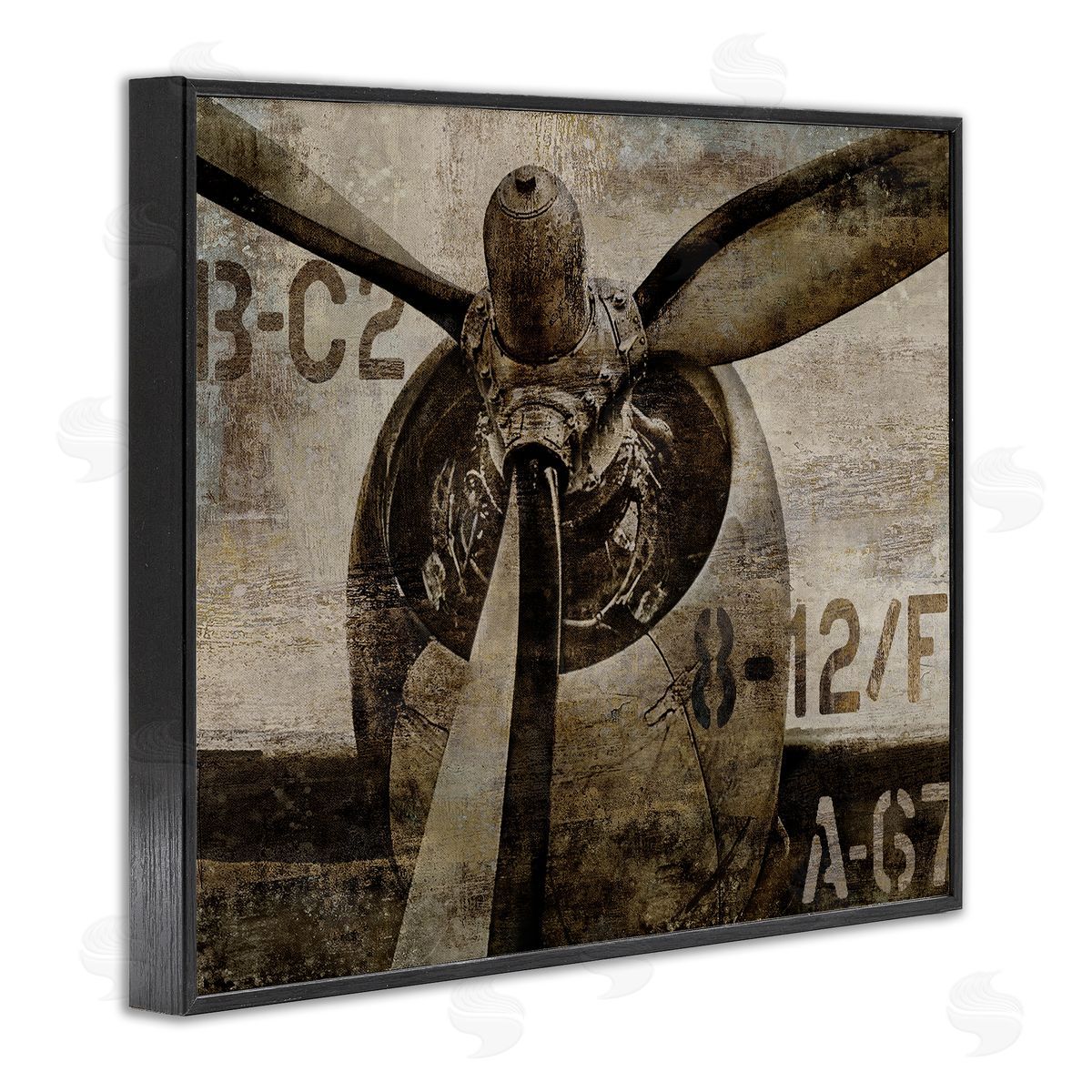 Airplane Rotor Vintage Black Frame Print Wall Art, Home Decor by Dylan Mattews