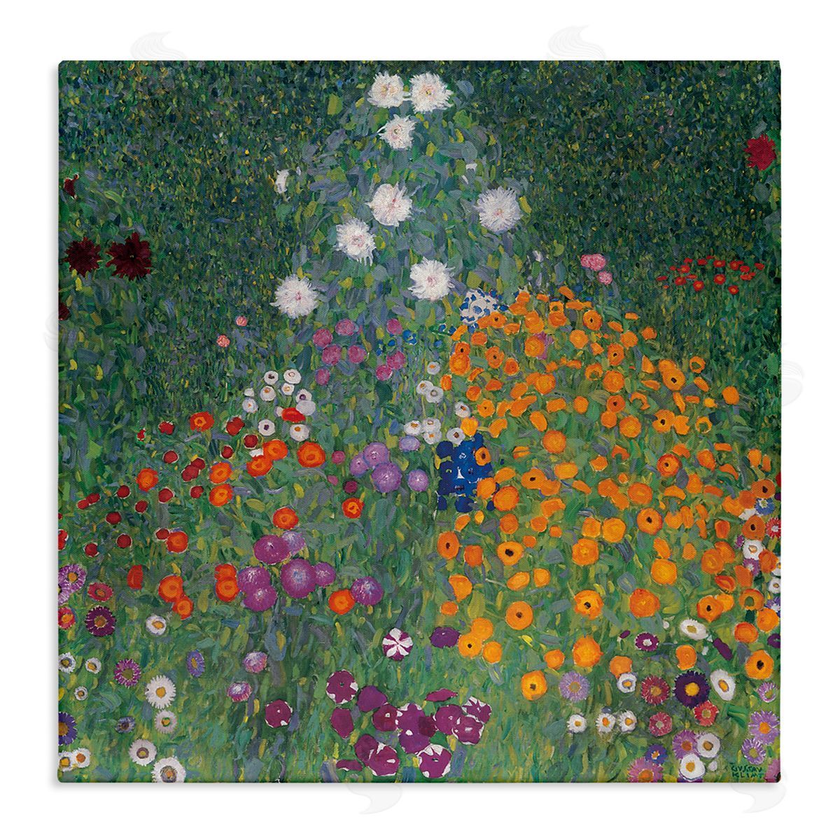 Flowery Garden Classic Painting Canvas Wall Art, Home Decor by Gustav Klimt