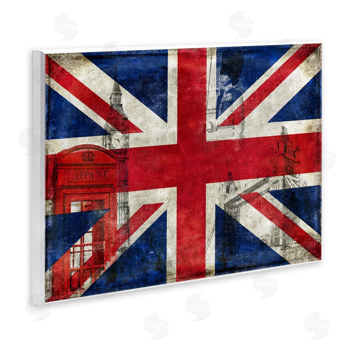 English Flag And Landmarks Wood Plaque Wall Art, Home Decor by Luke Wilson