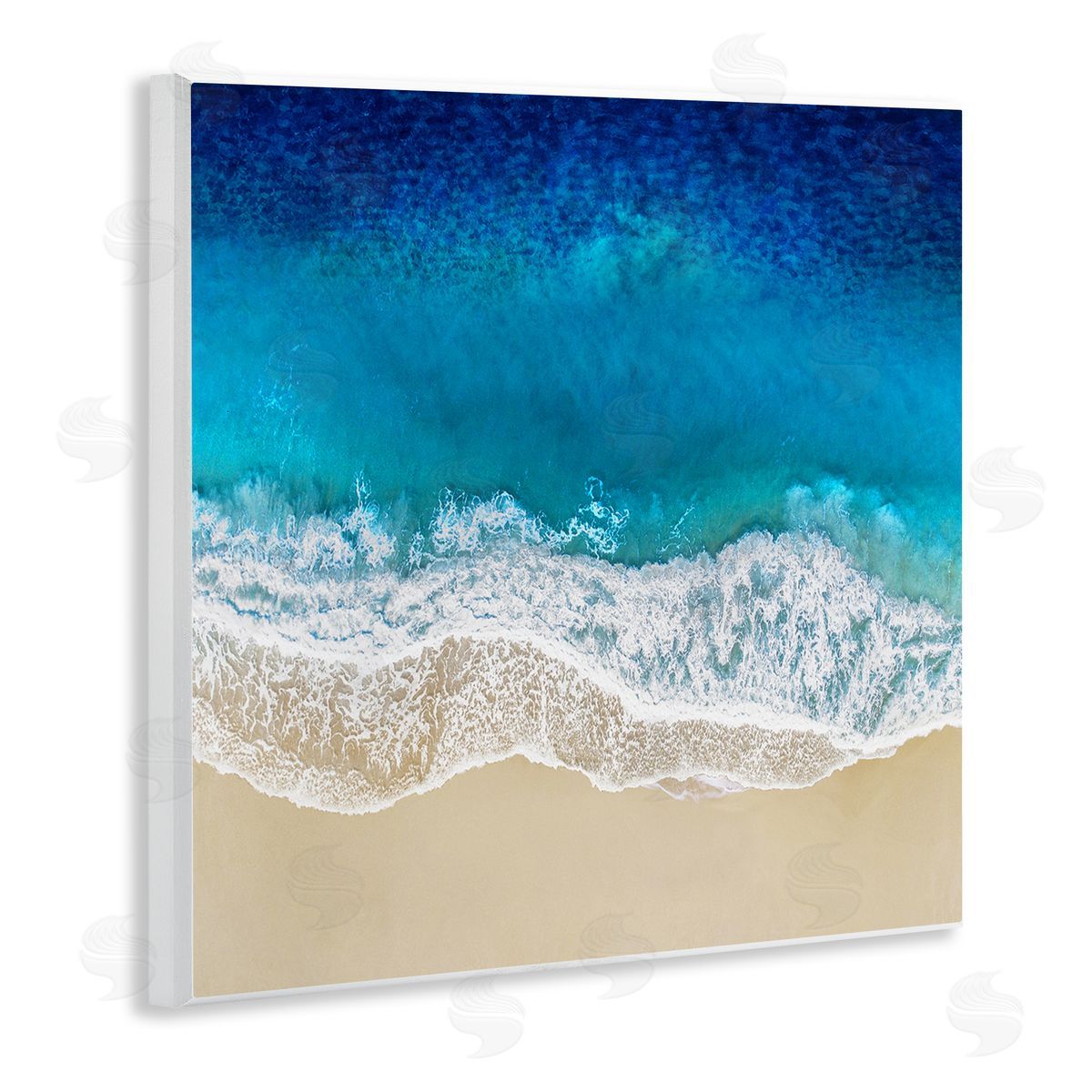 Birds Eye Beach Side Ocean Wood Plaque Wall Art, Home Decor by Maggie Olsen