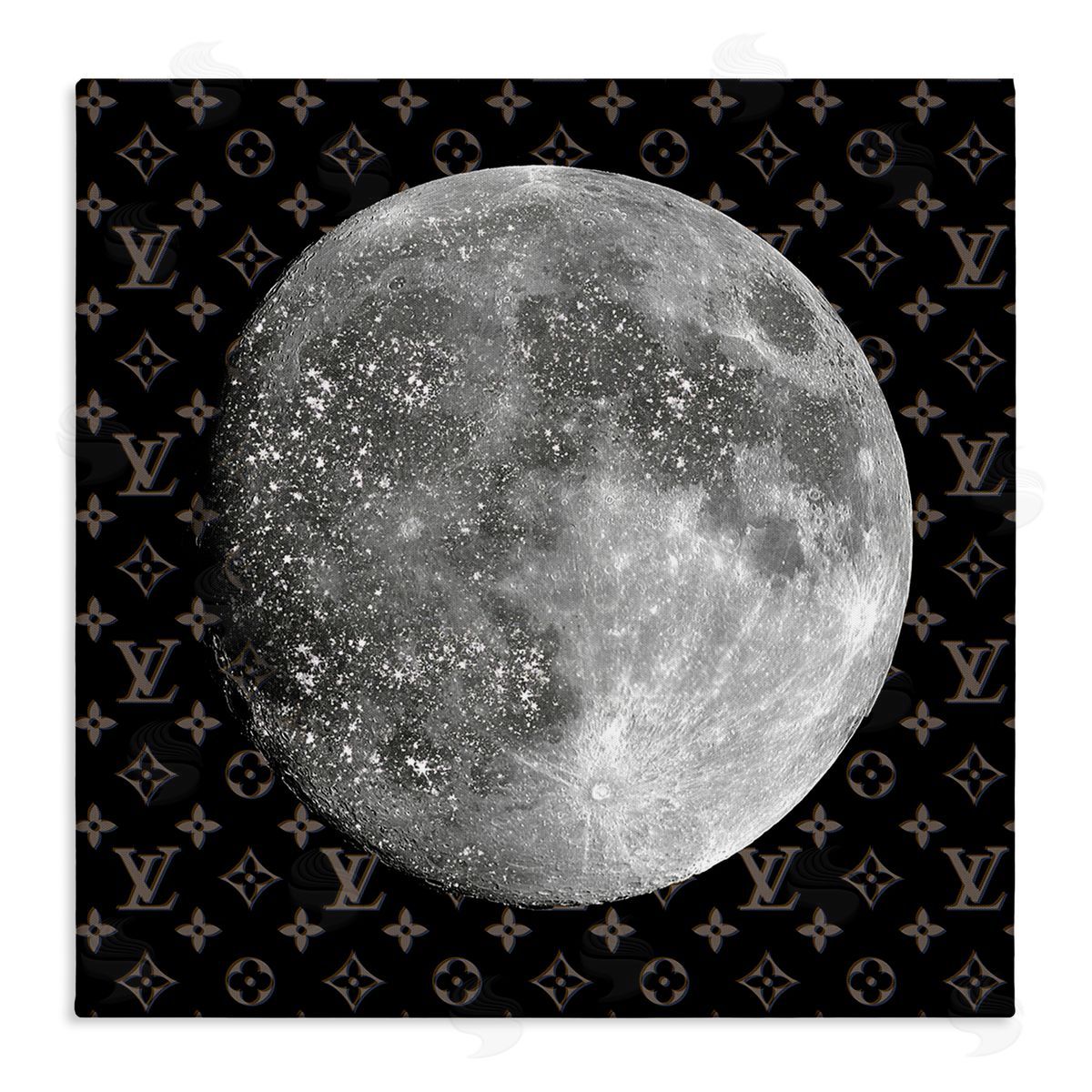 Full Moon Patterned Sky Glam Canvas Wall Art, Home Decor by Ziwei Li