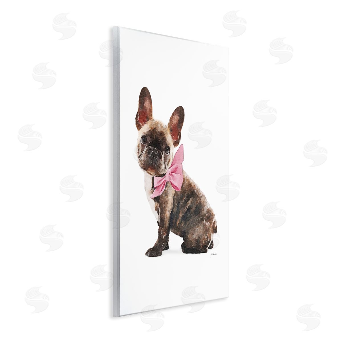 Puppy Pink Bow Cute Pet Dog Wood Plaque Wall Art, Home Decor by Amanda Greenwood