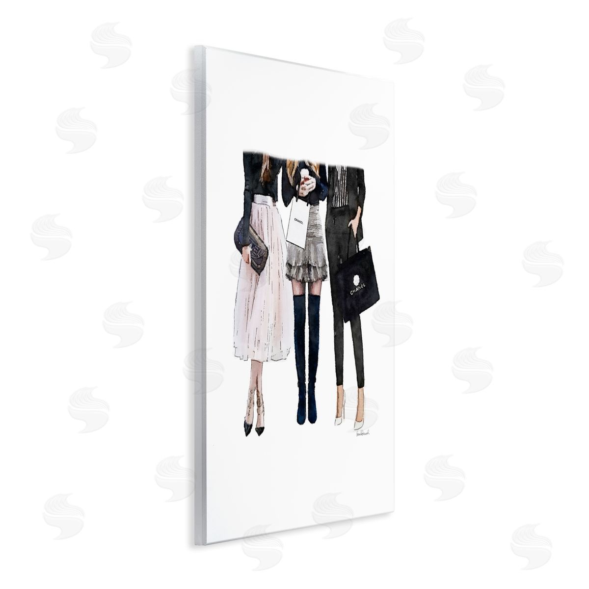 Fashion Models Glam Brands Wood Plaque Wall Art, Home Decor by Amanda Greenwood