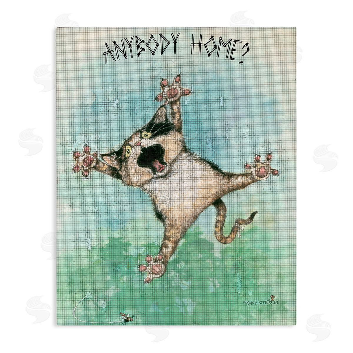 Anybody Home Funny Cat Canvas Wall Art, Home Decor by Gary Patterson