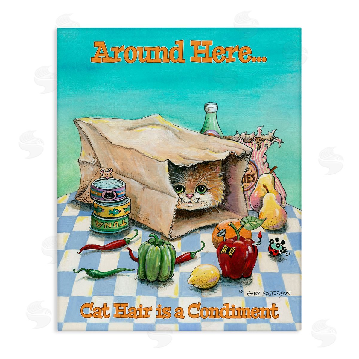 Cat Hair Is A Condiment Canvas Wall Art, Home Decor by Gary Patterson