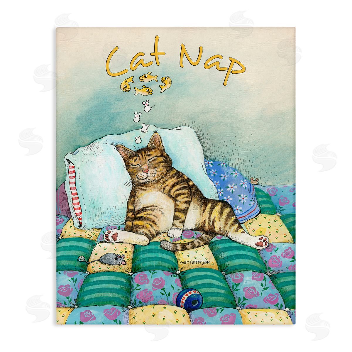 Cat Nap Funny Cat Pet Canvas Wall Art, Home Decor by Gary Patterson