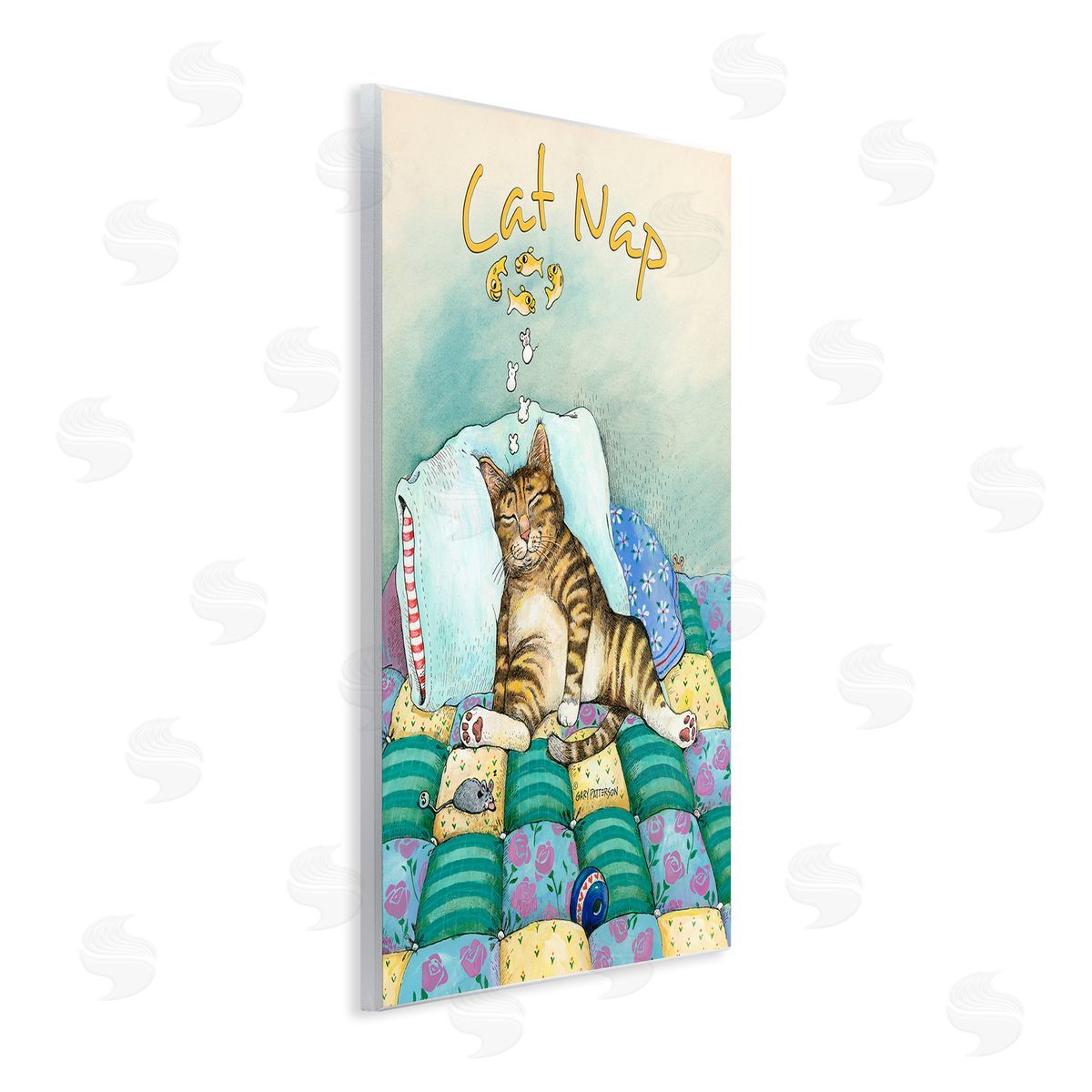 Cat Nap Funny Cat Pet Wood Plaque Wall Art, Home Decor by Gary Patterson