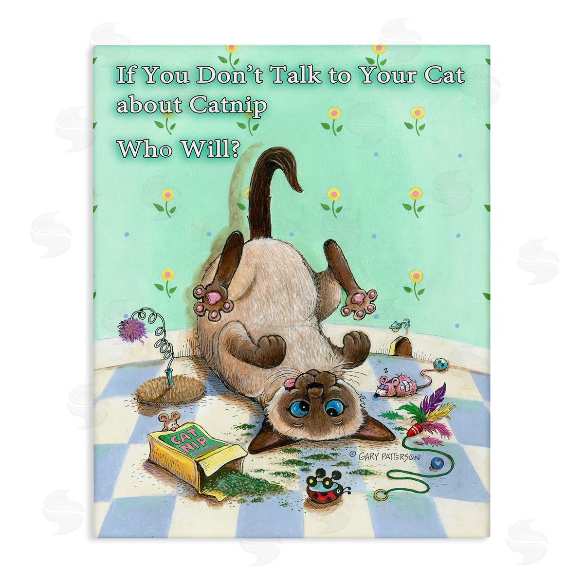 Catnip Funny Cat Pet Canvas Wall Art, Home Decor by Gary Patterson
