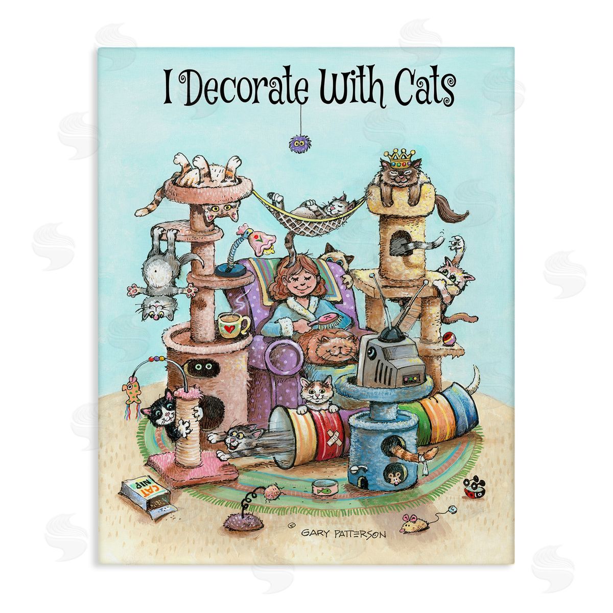 Decorate With Cats Funny Canvas Wall Art, Home Decor by Gary Patterson