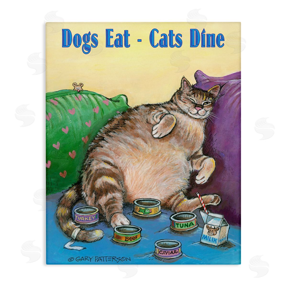 Dogs Eat Cats Dine Funny Pet Canvas Wall Art, Home Decor by Gary Patterson