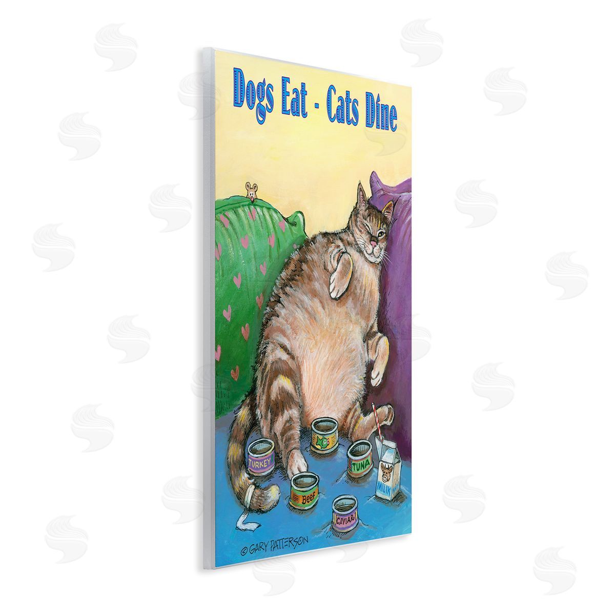 Dogs Eat Cats Dine Funny Pet Wood Plaque Wall Art, Home Decor by Gary Patterson