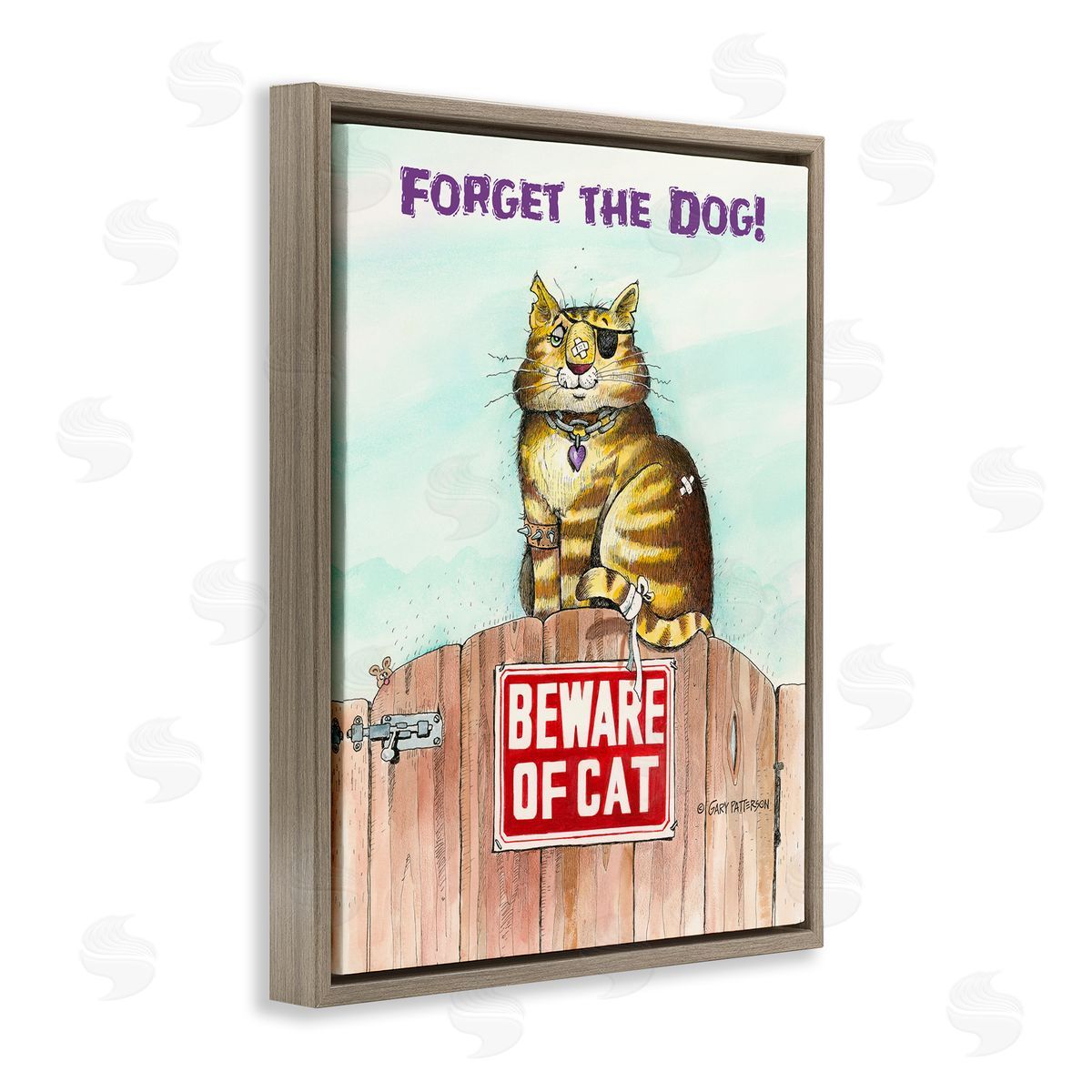 Forget The Dog Funny Cat Pet Brown Floating Frame Canvas Wall Art, Home Decor by Gary Patterson