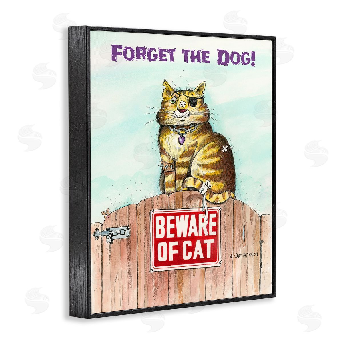 Forget The Dog Funny Cat Pet Black Frame Print Wall Art, Home Decor by Gary Patterson