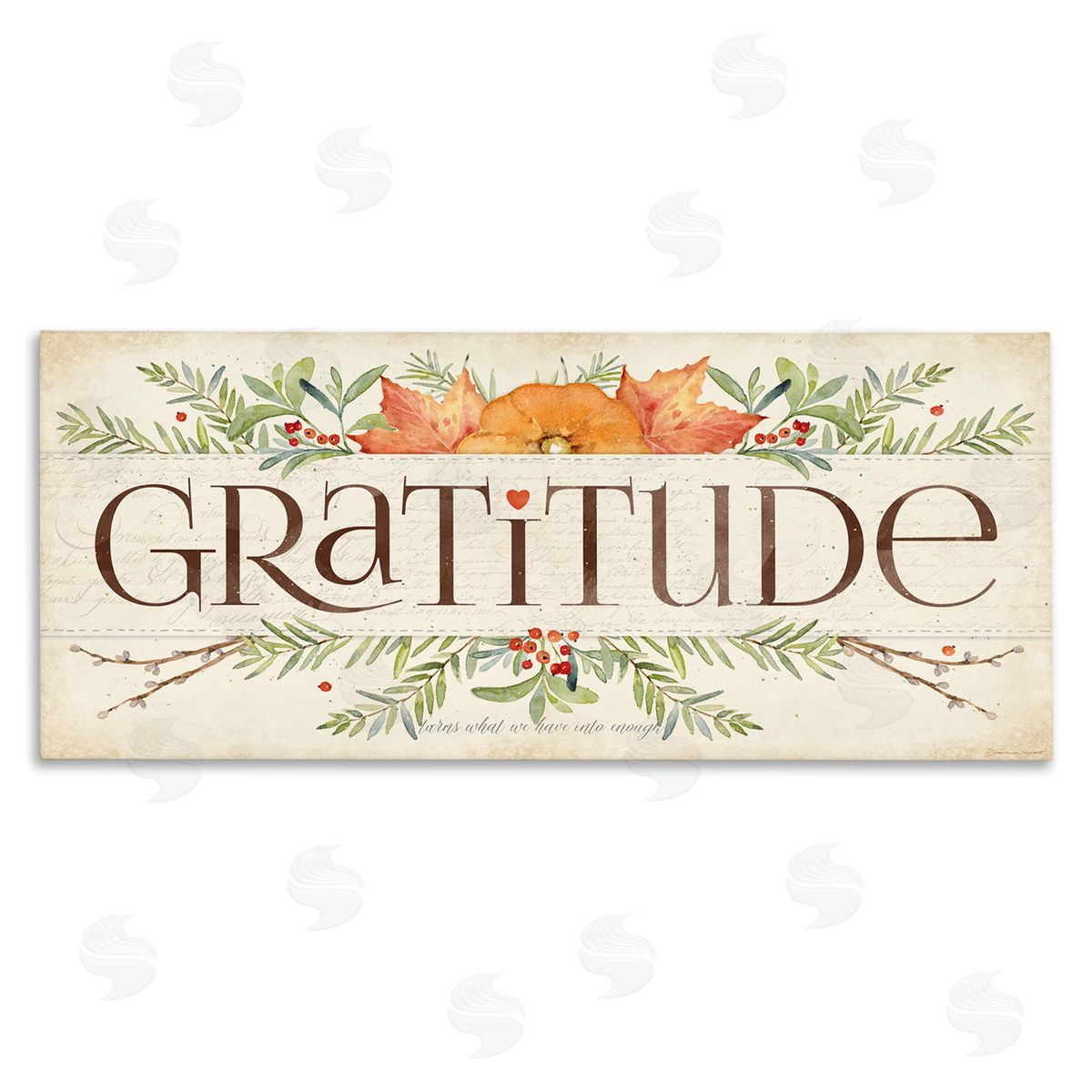 Seasonal Gratitude Floral Leaves Canvas Wall Art, Home Decor by Stephanie Workman Marrott