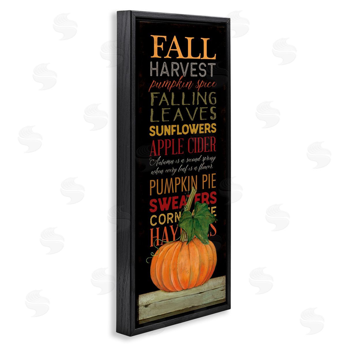 Fall Harvest Autumn Seasonal Black Floating Frame Canvas Wall Art, Home Decor by Stephanie Workman Marrott