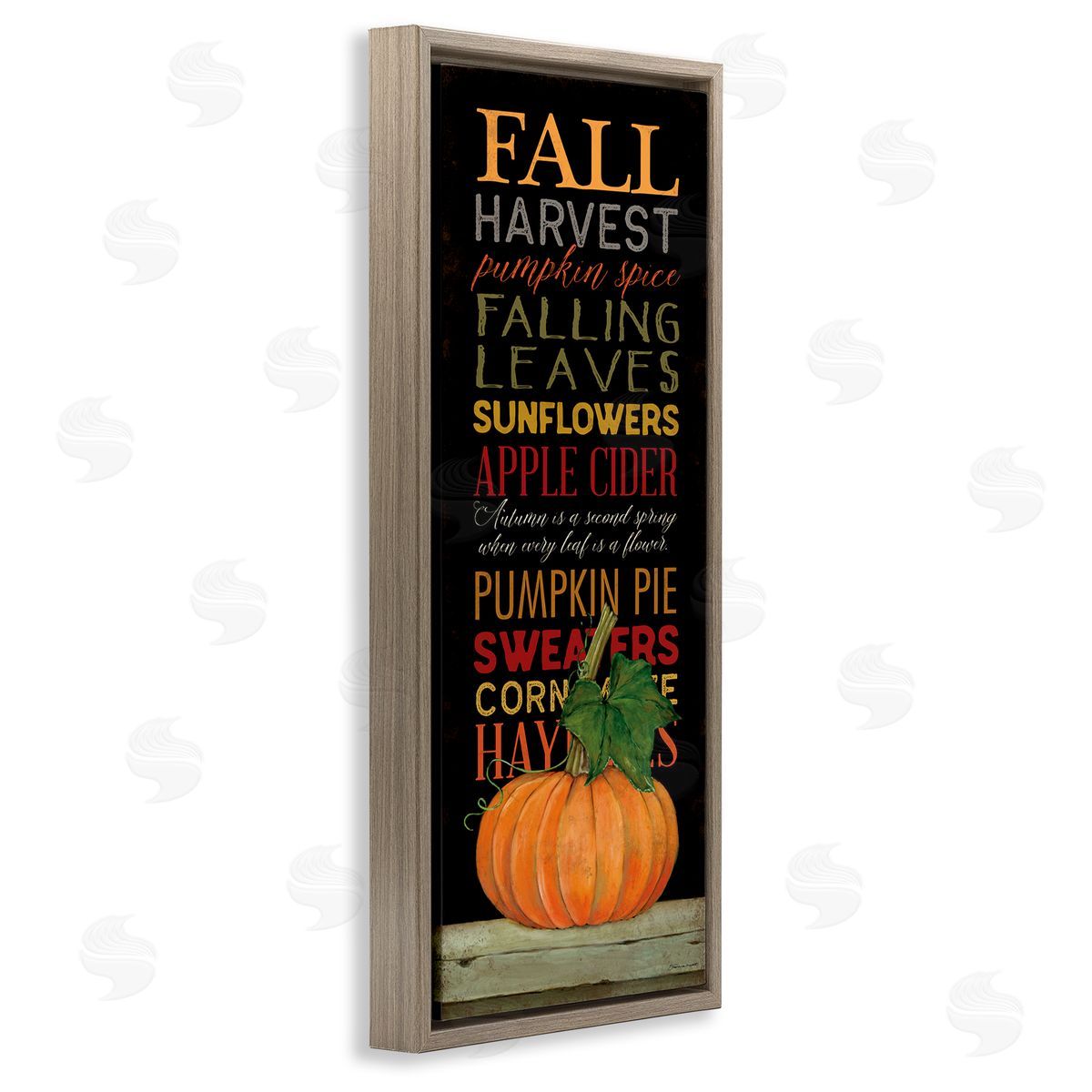 Fall Harvest Autumn Seasonal Brown Floating Frame Canvas Wall Art, Home Decor by Stephanie Workman Marrott