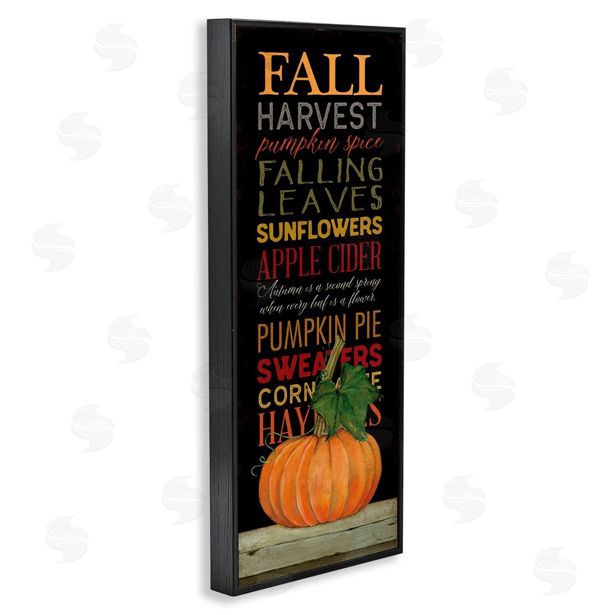 Fall Harvest Autumn Seasonal Black Frame Print Wall Art, Home Decor by Stephanie Workman Marrott