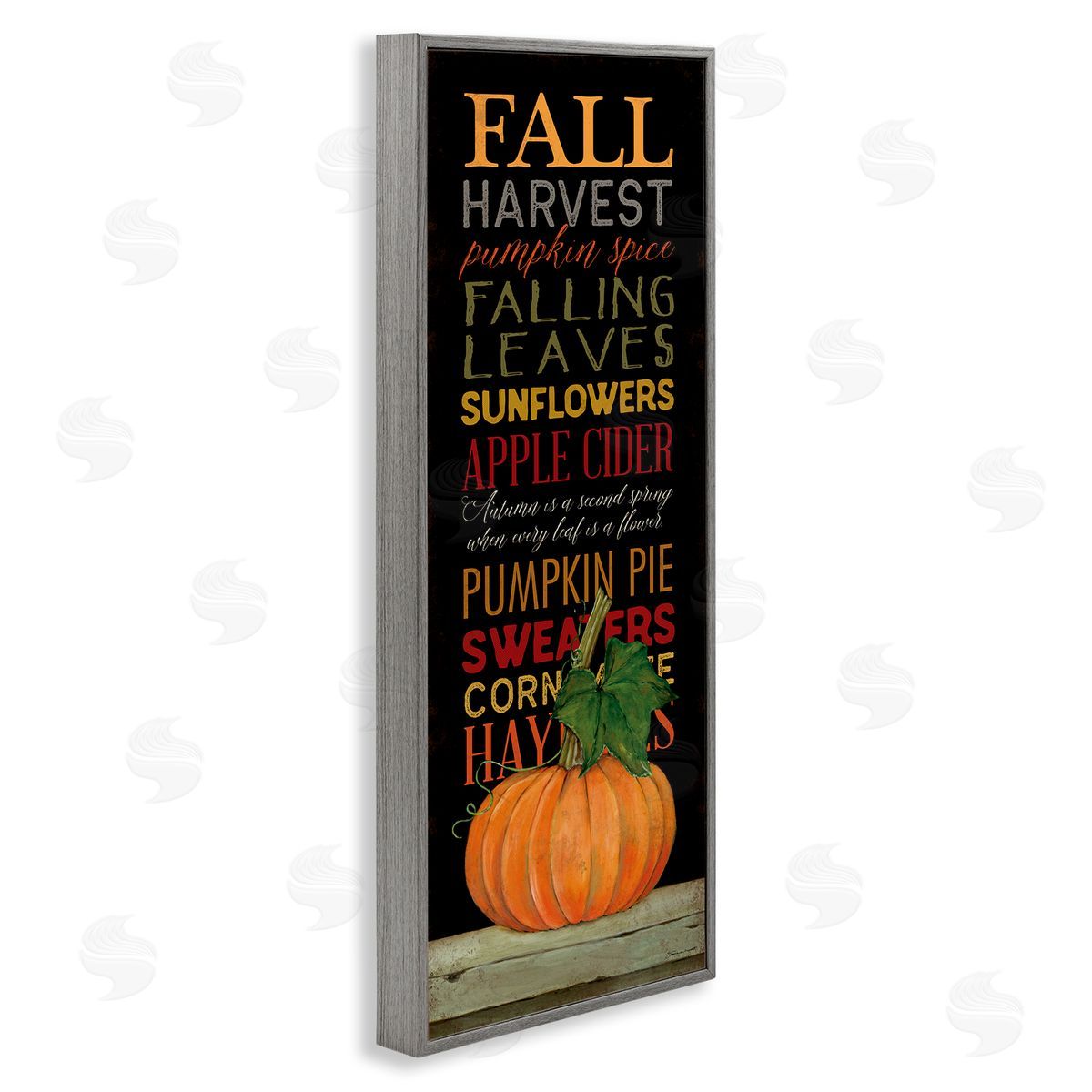 Fall Harvest Autumn Seasonal Grey Frame Print Wall Art, Home Decor by Stephanie Workman Marrott