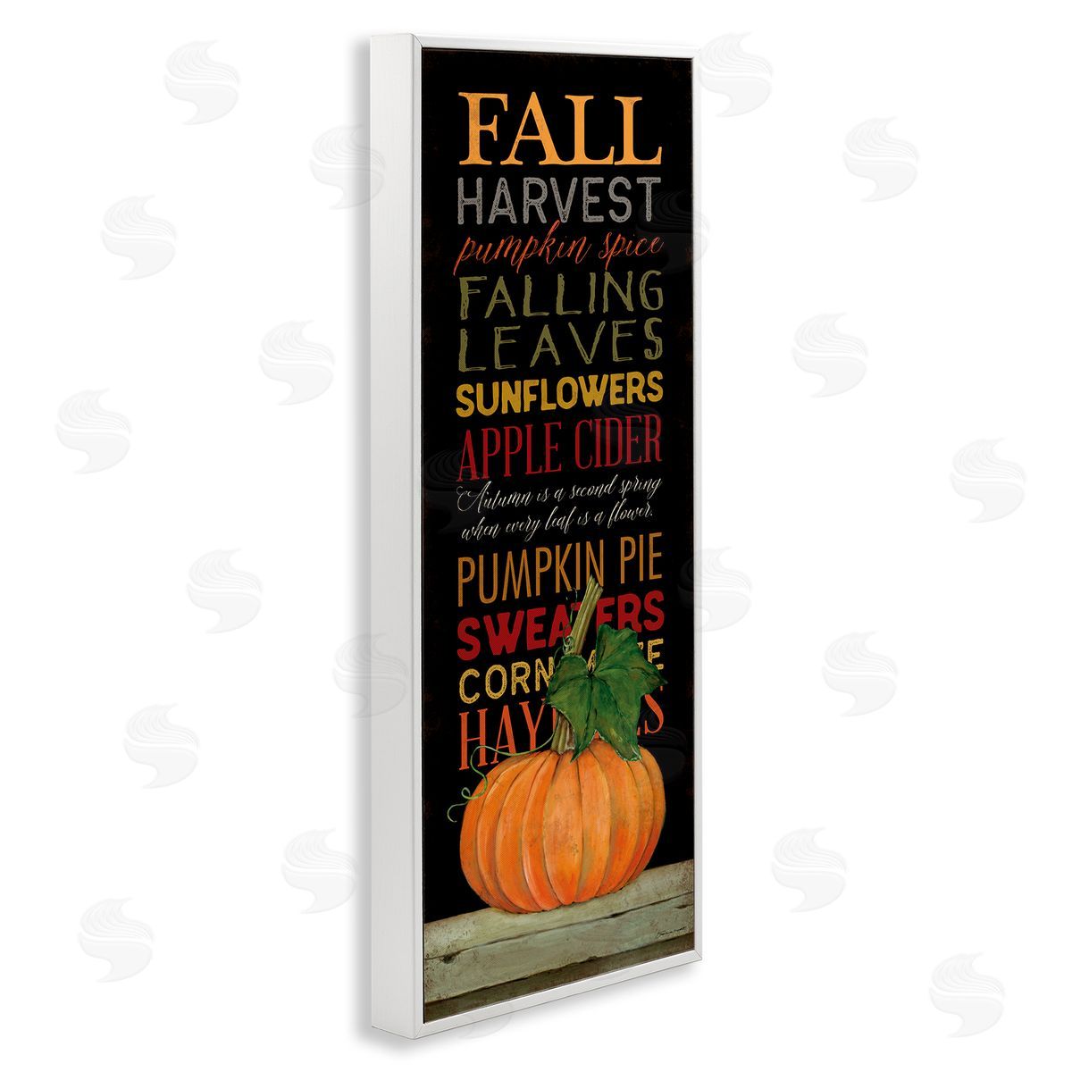 Fall Harvest Autumn Seasonal White Frame Print Wall Art, Home Decor by Stephanie Workman Marrott