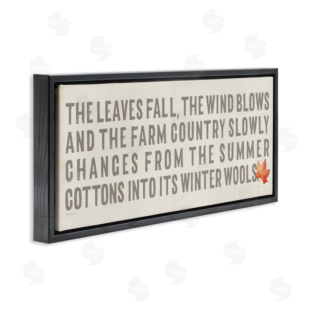 Leaves Fall Autumn Seasonal Black Floating Frame Canvas Wall Art, Home Decor by Stephanie Workman Marrott