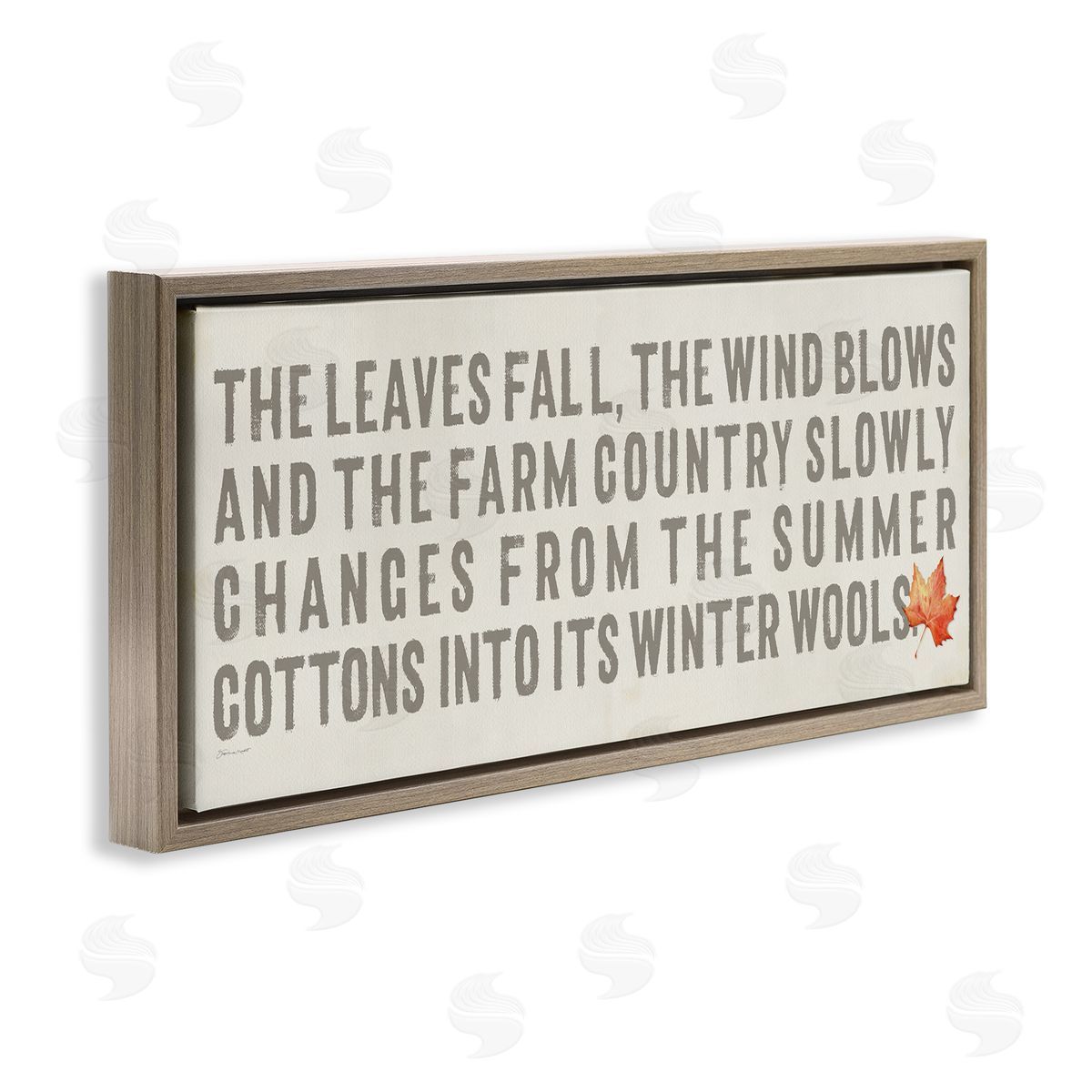 Leaves Fall Autumn Seasonal Brown Floating Frame Canvas Wall Art, Home Decor by Stephanie Workman Marrott