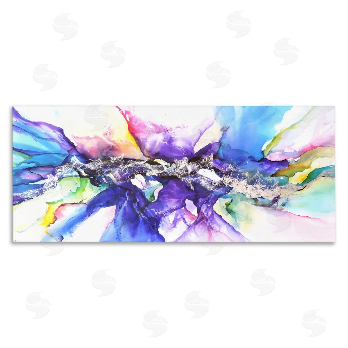 Abstract Rainbow Splash Design Canvas Wall Art, Home Decor by Leticia Herrera