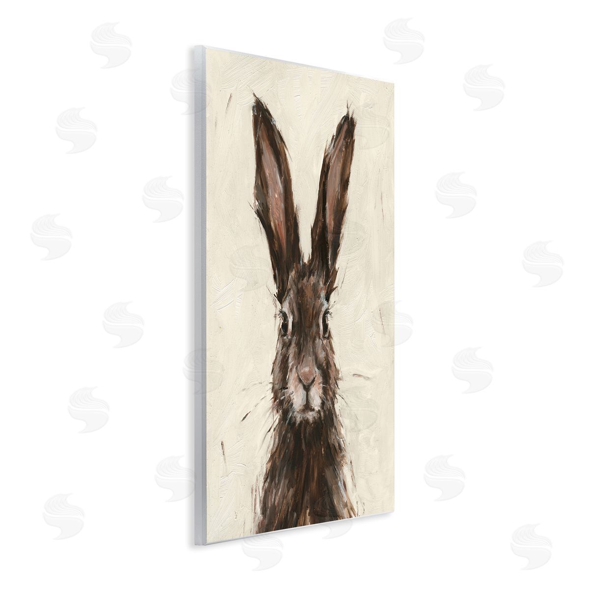 Brown European Rabbit Hare Portrait Wood Plaque Wall Art, Home Decor by Ethan Harper