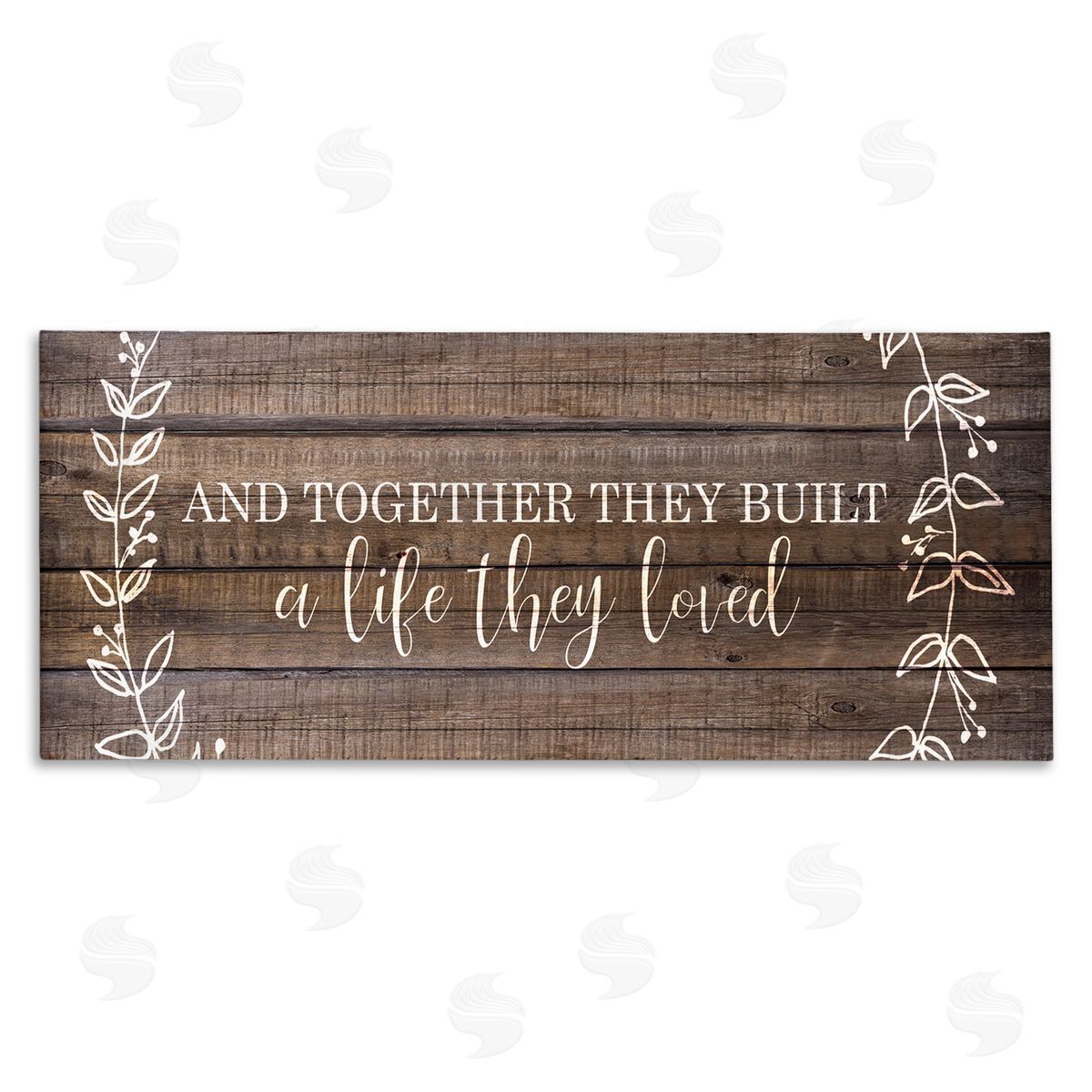 Together They Built Love Pattern Canvas Wall Art, Home Decor by Kim Allen
