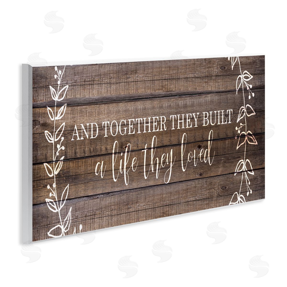 Together They Built Love Pattern Wood Plaque Wall Art, Home Decor by Kim Allen