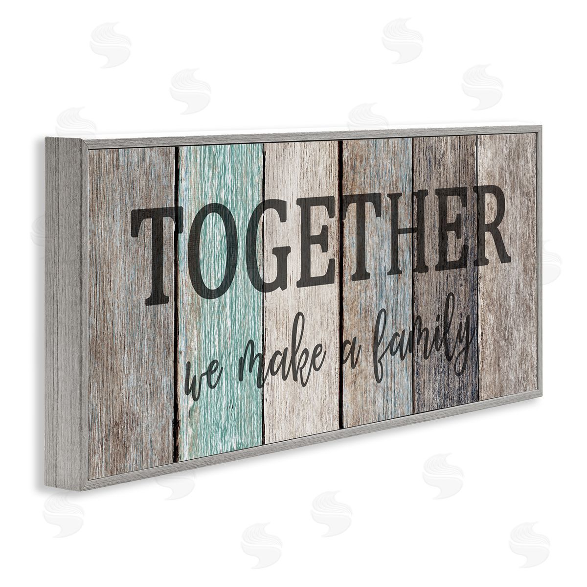 Together We Make a Family Quote Grey Frame Print Wall Art, Home Decor by Kim Allen