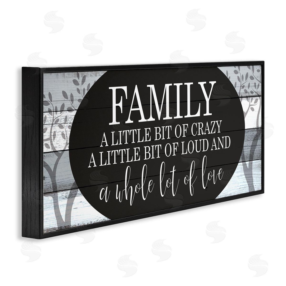 Funny Loud Crazy Family Phrase Black Frame Print Wall Art, Home Decor by Kim Allen
