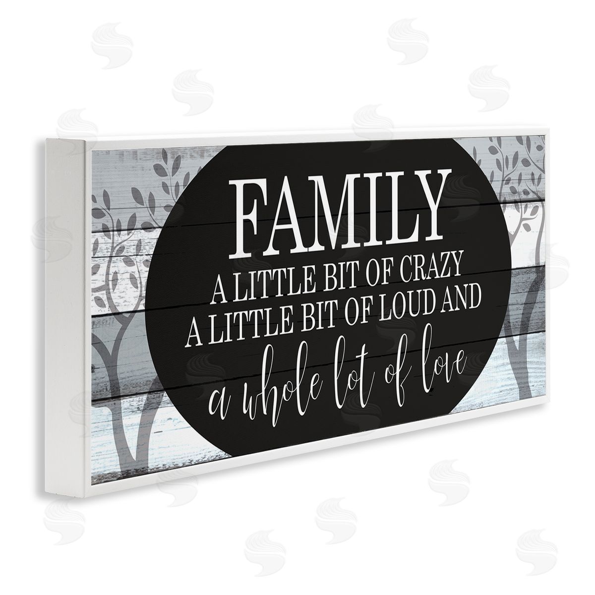 Funny Loud Crazy Family Phrase White Frame Print Wall Art, Home Decor by Kim Allen