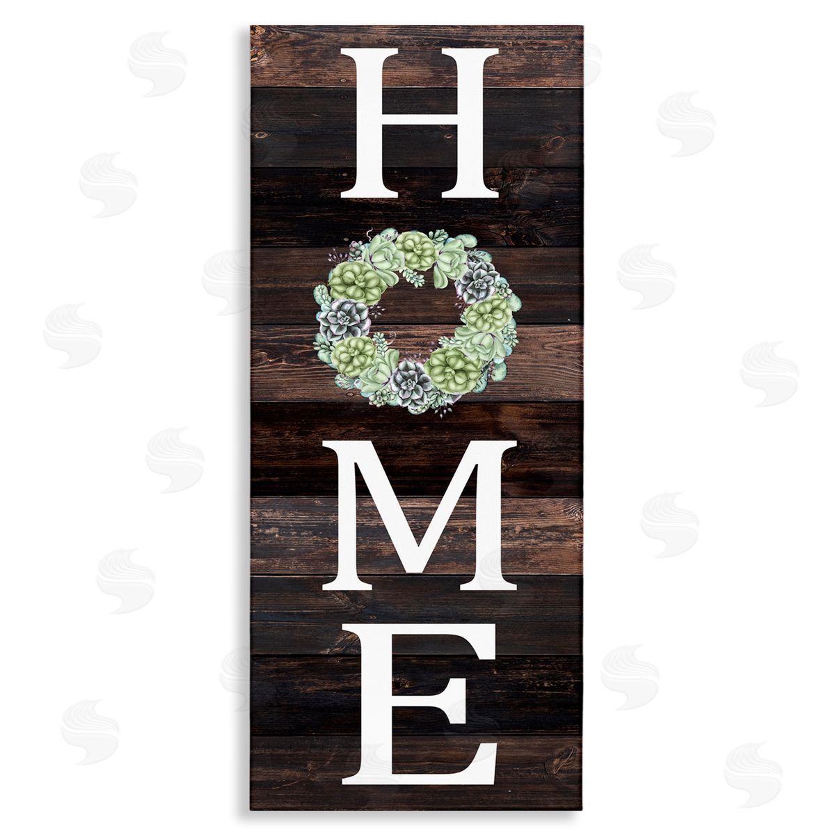 Welcome Home with Succulent Wreath Canvas Wall Art, Home Decor by Kim Allen
